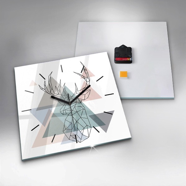Wanduhr modern quadratisch Rentier skandinavischer Stil