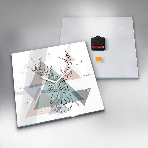 Wanduhr modern quadratisch Rentier skandinavischer Stil