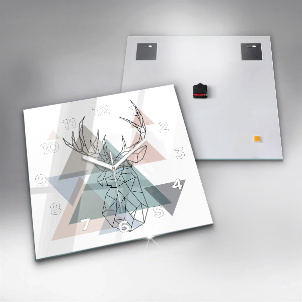 Wanduhr modern quadratisch Rentier skandinavischer Stil