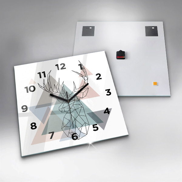 Wanduhr modern quadratisch Rentier skandinavischer Stil