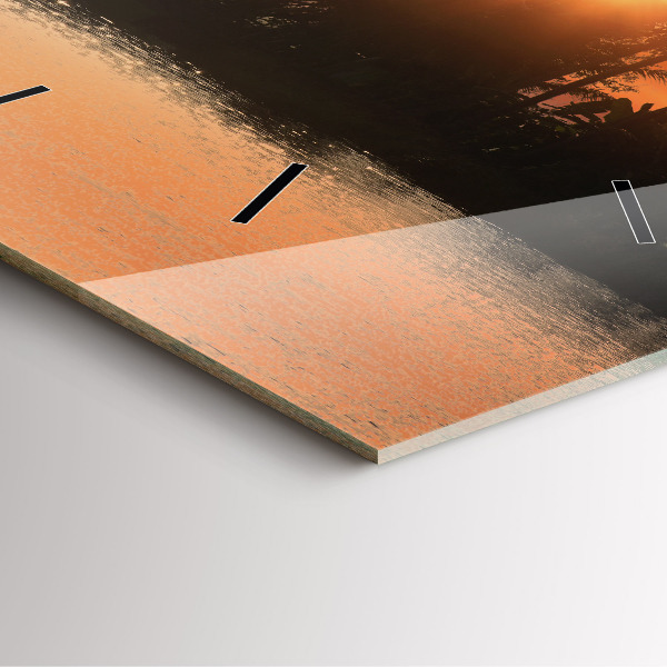 Wanduhr quadratisch mit motiv Sonnenuntergang Palmen Urlaub