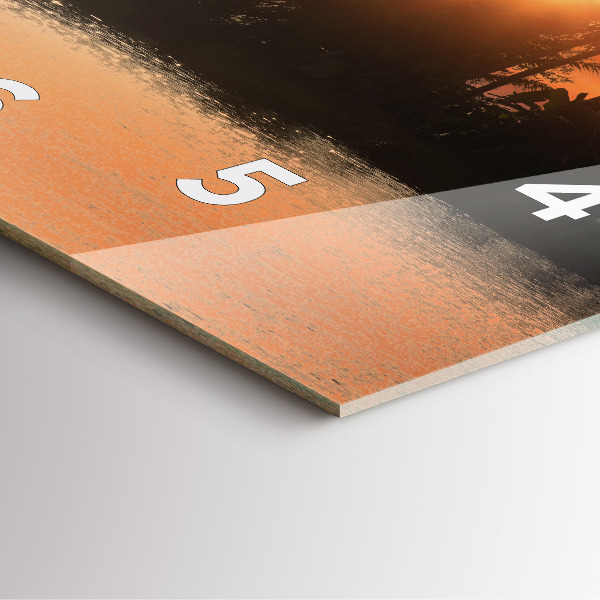 Wanduhr quadratisch mit motiv Sonnenuntergang Palmen Urlaub