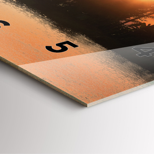 Wanduhr quadratisch mit motiv Sonnenuntergang Palmen Urlaub