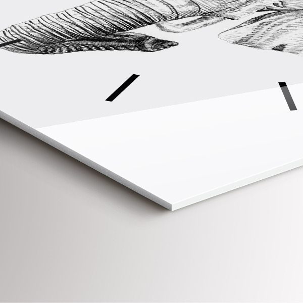 Wanduhr quadratisch mit motiv Vektor Elefantenkopf