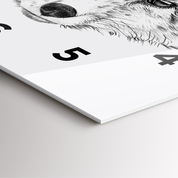 Wanduhr quadratisch Vektor-Fuchs-Kopf