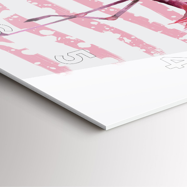 Wanduhr quadratisch Flamingo-Grafik