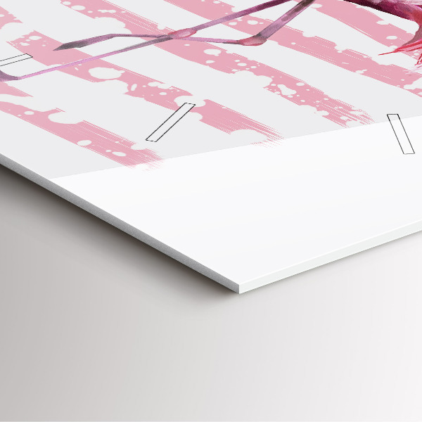 Wanduhr quadratisch Flamingo-Grafik