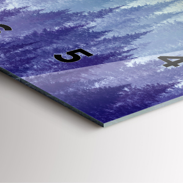 Wanduhr quadratisch Wald im Nebel