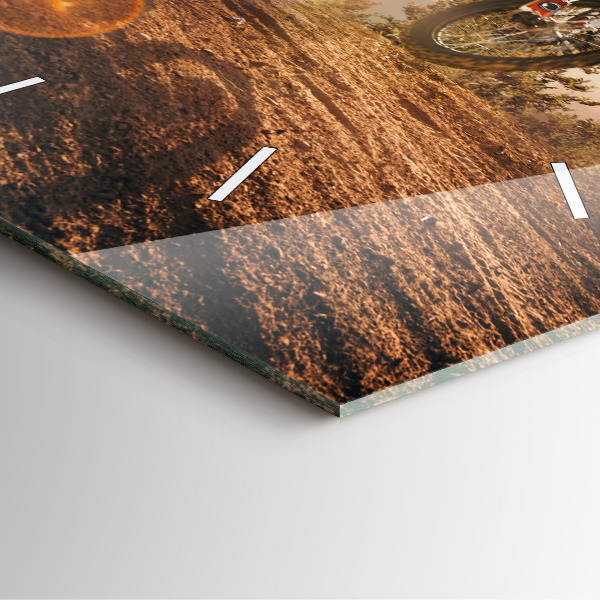 Wanduhr modern quadratisch Mann auf Motorrad