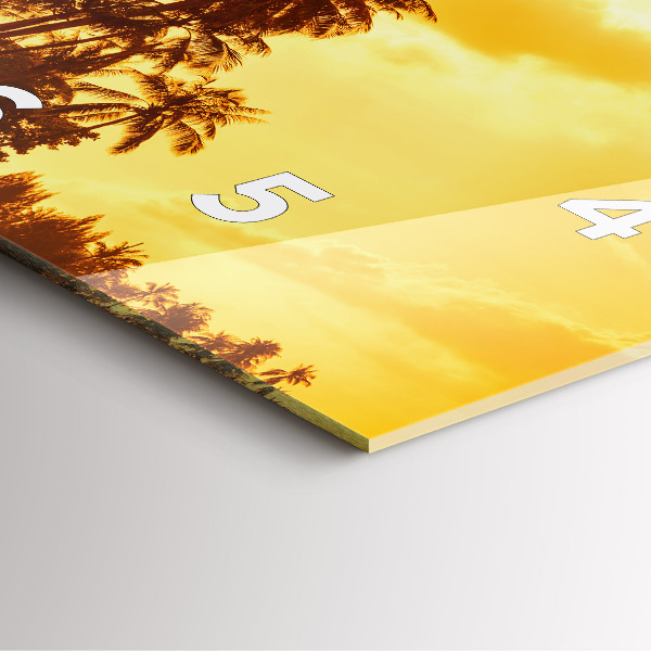 Wanduhr quadratisch mit motiv Sonnige Palmen