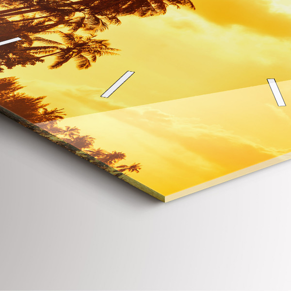 Wanduhr quadratisch mit motiv Sonnige Palmen