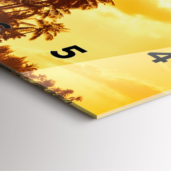 Wanduhr quadratisch mit motiv Sonnige Palmen