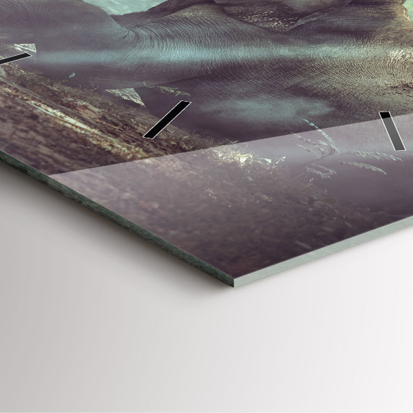 Wanduhr modern quadratisch Junge liest ein Buch