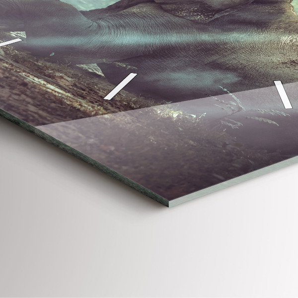 Wanduhr modern quadratisch Junge liest ein Buch