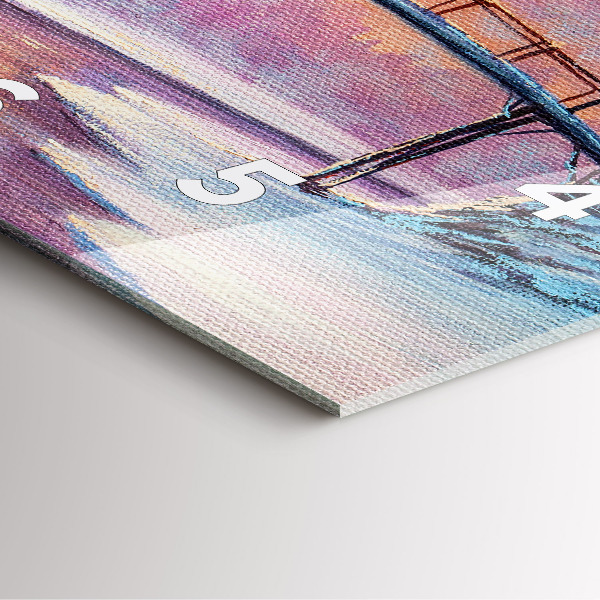 Wanduhr quadratisch mit motiv Weihnachtsbaum und Brücke