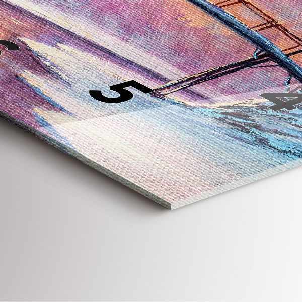 Wanduhr quadratisch mit motiv Weihnachtsbaum und Brücke