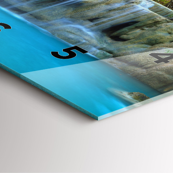 Wanduhr quadratisch mit motiv Wasserfall im Wald