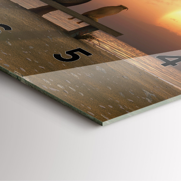 Wanduhr quadratisch mit motiv Tiere im Sonnenuntergang