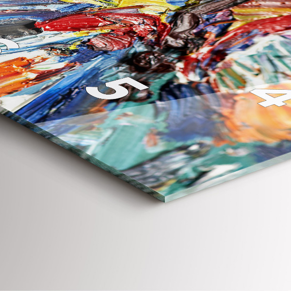 Wanduhr modern quadratisch Fragment eines Ölgemäldes