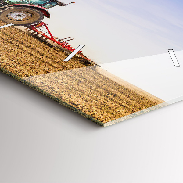 Wanduhr quadratisch Landwirt im Traktor