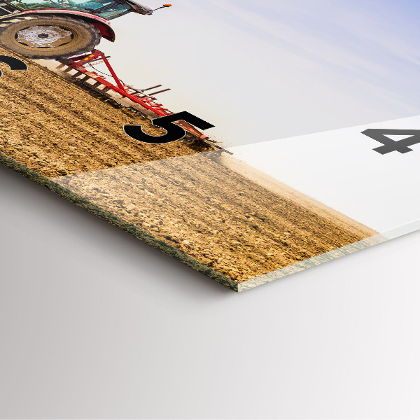 Wanduhr quadratisch Landwirt im Traktor