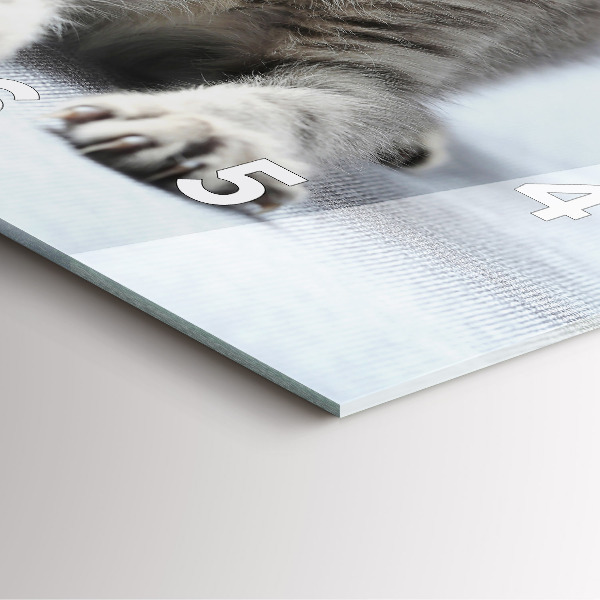 Wanduhr quadratisch Katze auf dem Sofa