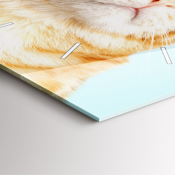 Wanduhr quadratisch Lustige Katze mit Brille