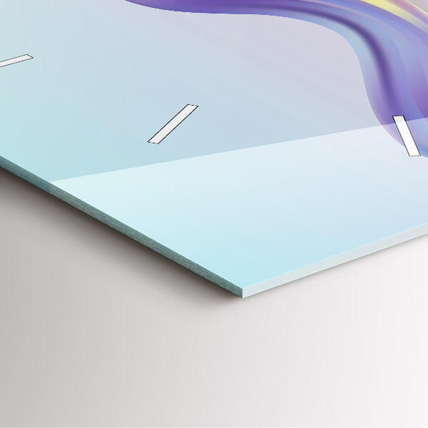 Wanduhr modern quadratisch Pastell-Abstraktion von Wellen