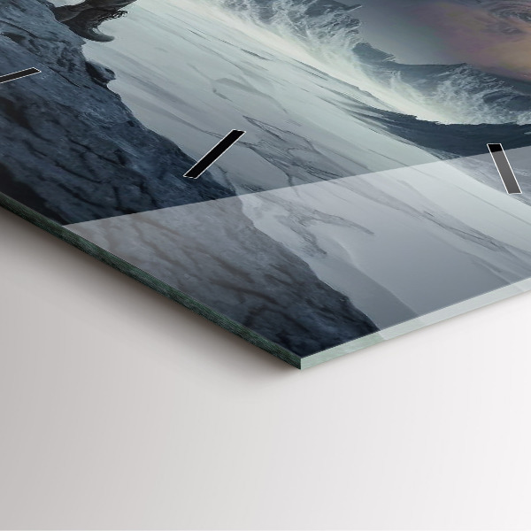 Wanduhr quadratisch mit motiv Mann auf Mond Hintergrund