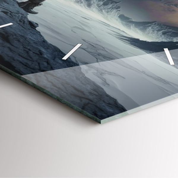 Wanduhr quadratisch mit motiv Mann auf Mond Hintergrund