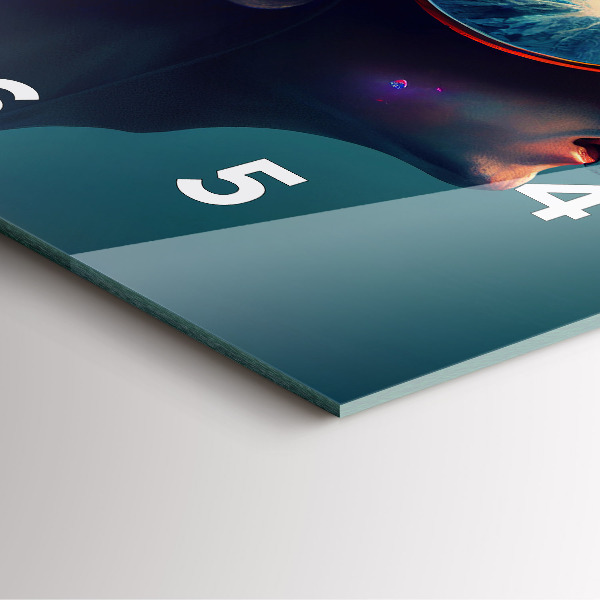 Wanduhr quadratisch Futuristische virtuelle Welt