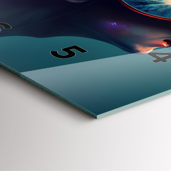 Wanduhr quadratisch Futuristische virtuelle Welt