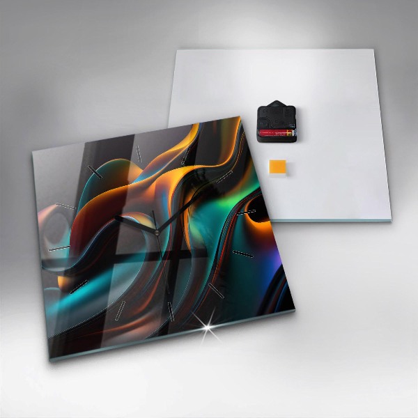 Wanduhr modern quadratisch Futuristische Welle