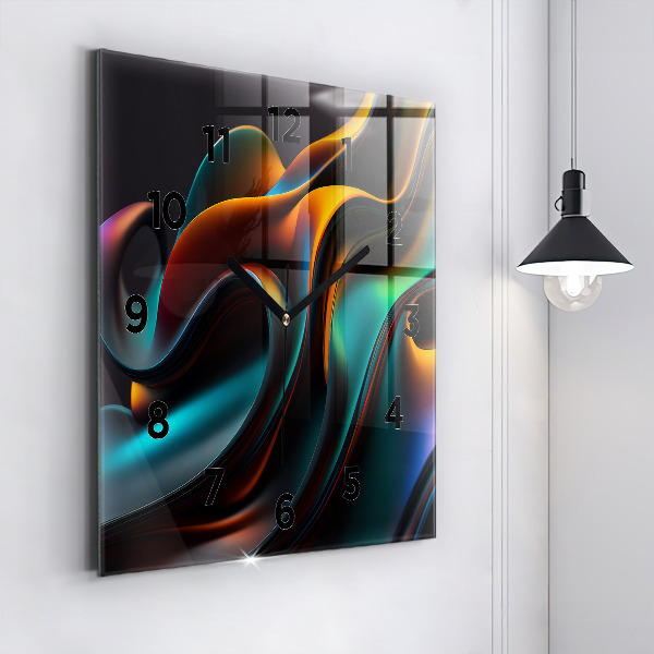 Wanduhr modern quadratisch Futuristische Welle