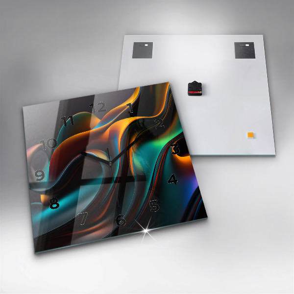 Wanduhr modern quadratisch Futuristische Welle