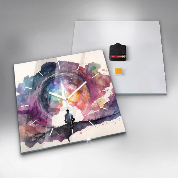 Wanduhr quadratisch Lebensstil Meditation