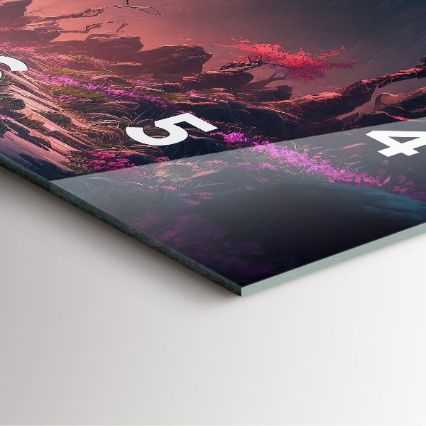 Wanduhr modern quadratisch Magischer Wald und Gebirge