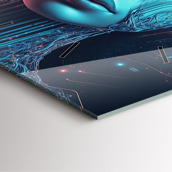 Wanduhr quadratisch mit motiv Künstliche Intelligenz