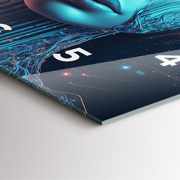 Wanduhr quadratisch mit motiv Künstliche Intelligenz