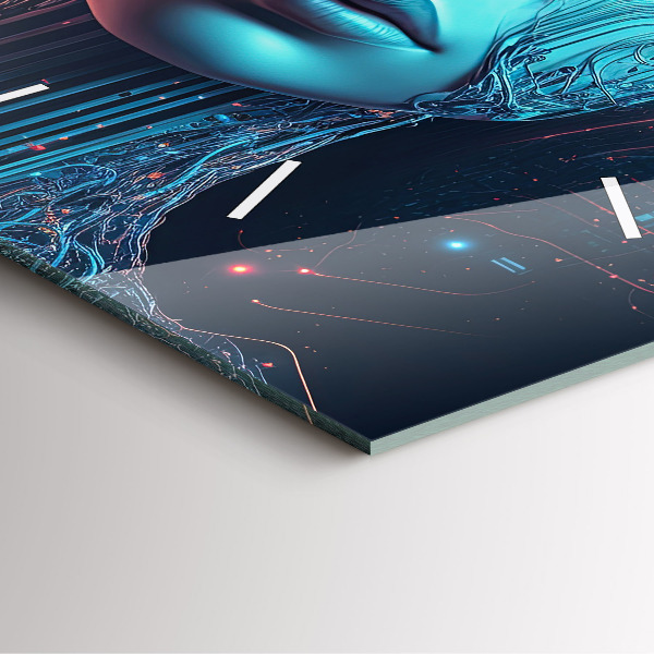 Wanduhr quadratisch mit motiv Künstliche Intelligenz