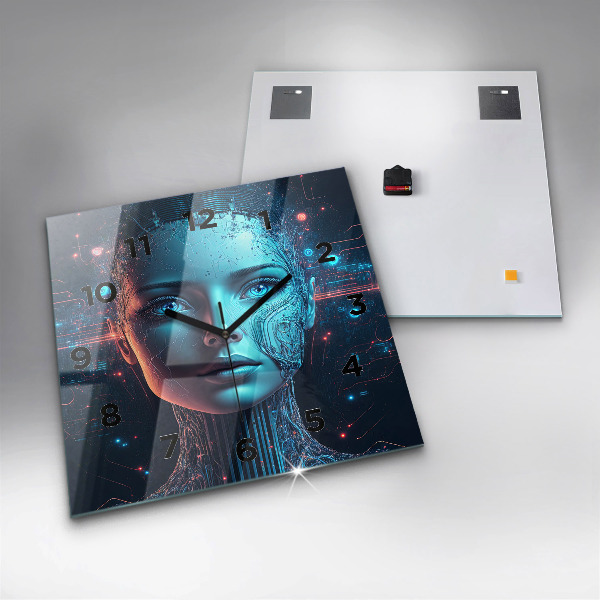 Wanduhr quadratisch mit motiv Künstliche Intelligenz