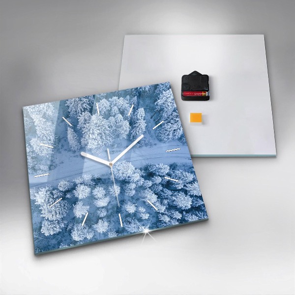 Wanduhr modern quadratisch Wald aus der Vogelperspektive Drohne