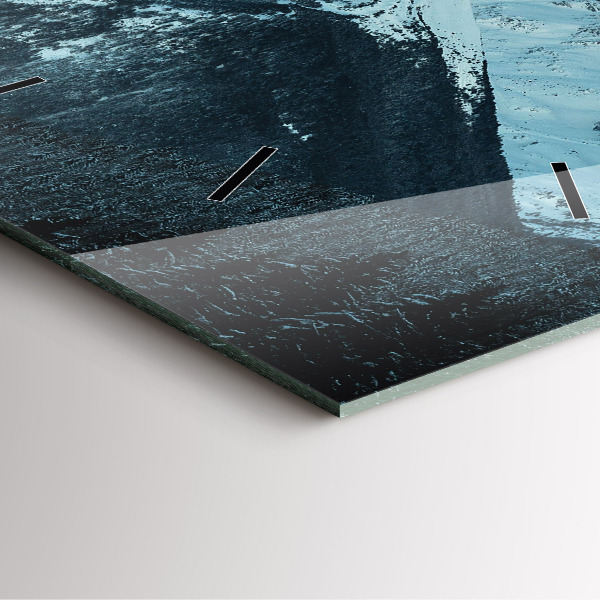 Wanduhr quadratisch Bergkette im Winter