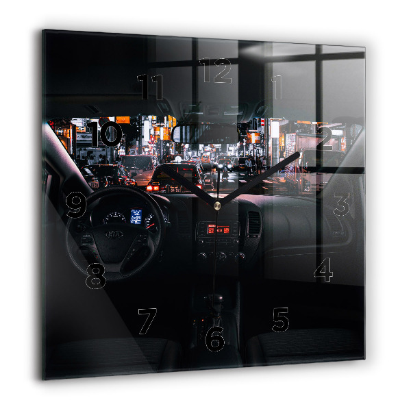 Wanduhr modern quadratisch Auto in Tokio