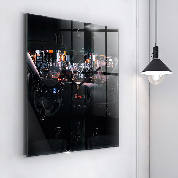 Wanduhr modern quadratisch Auto in Tokio