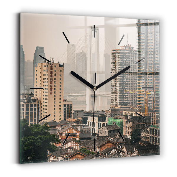 Wanduhr modern quadratisch Alte Stadt in Chongqing