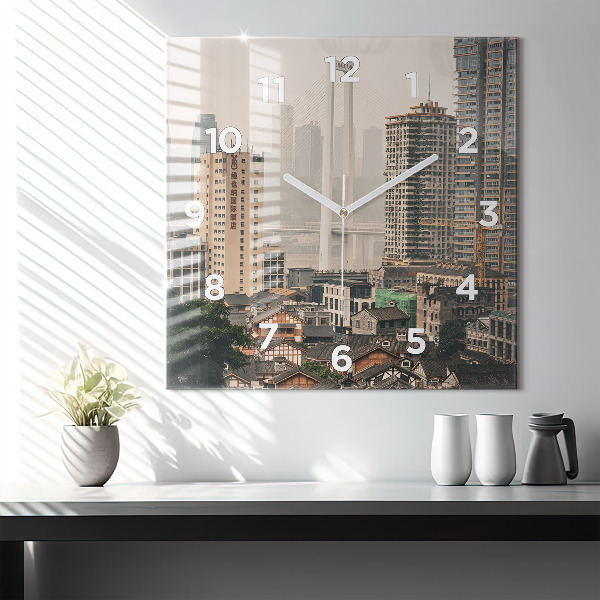 Wanduhr modern quadratisch Alte Stadt in Chongqing