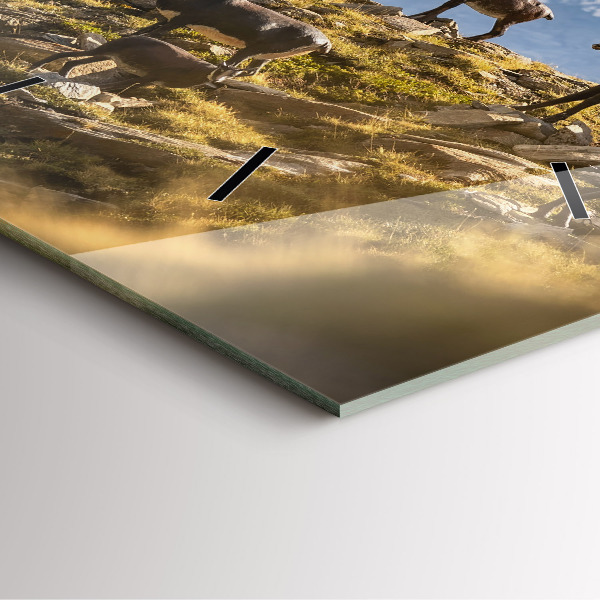 Wanduhr quadratisch mit motiv Ziege im Aosta-Tal