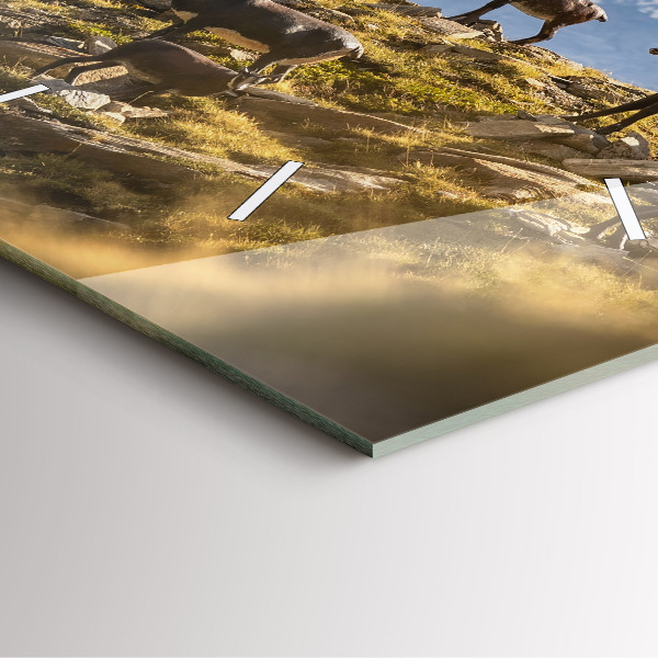 Wanduhr quadratisch mit motiv Ziege im Aosta-Tal