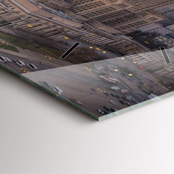 Wanduhr quadratisch mit motiv Panorama von Warschau